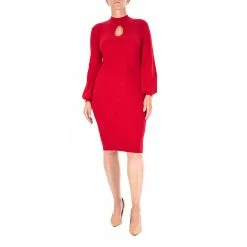 Women's Nina Leonard Keyhole Sweater Dress