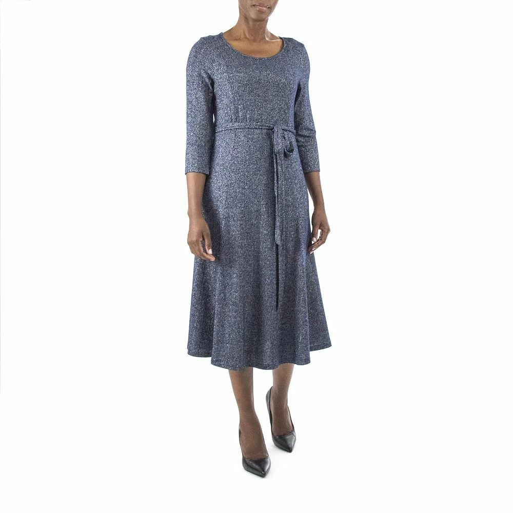 Women's Nina Leonard Sylvia Lurex Midi Dress - Image 3