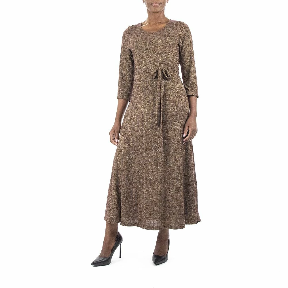 Women's Nina Leonard Sylvia Lurex Midi Dress - Image 2