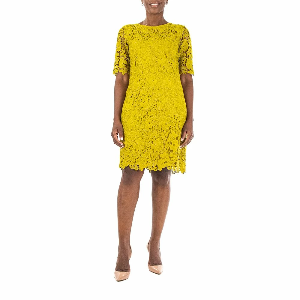 Women's Nina Leonard Floral Lace Sheath Cocktail Dress - Image 5