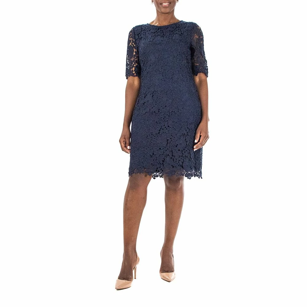 Women's Nina Leonard Floral Lace Sheath Cocktail Dress - Image 7