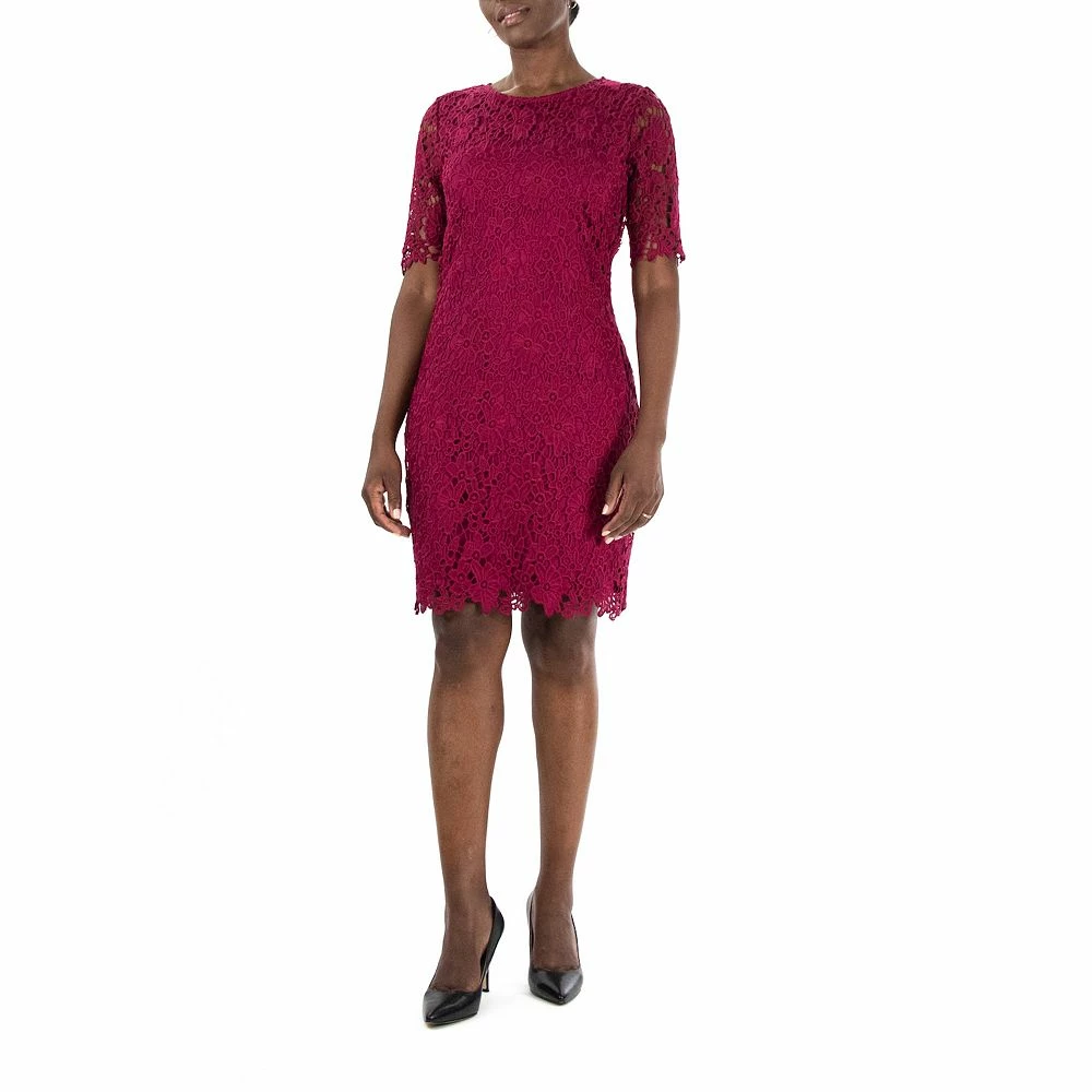 Women's Nina Leonard Floral Lace Sheath Cocktail Dress - Image 6