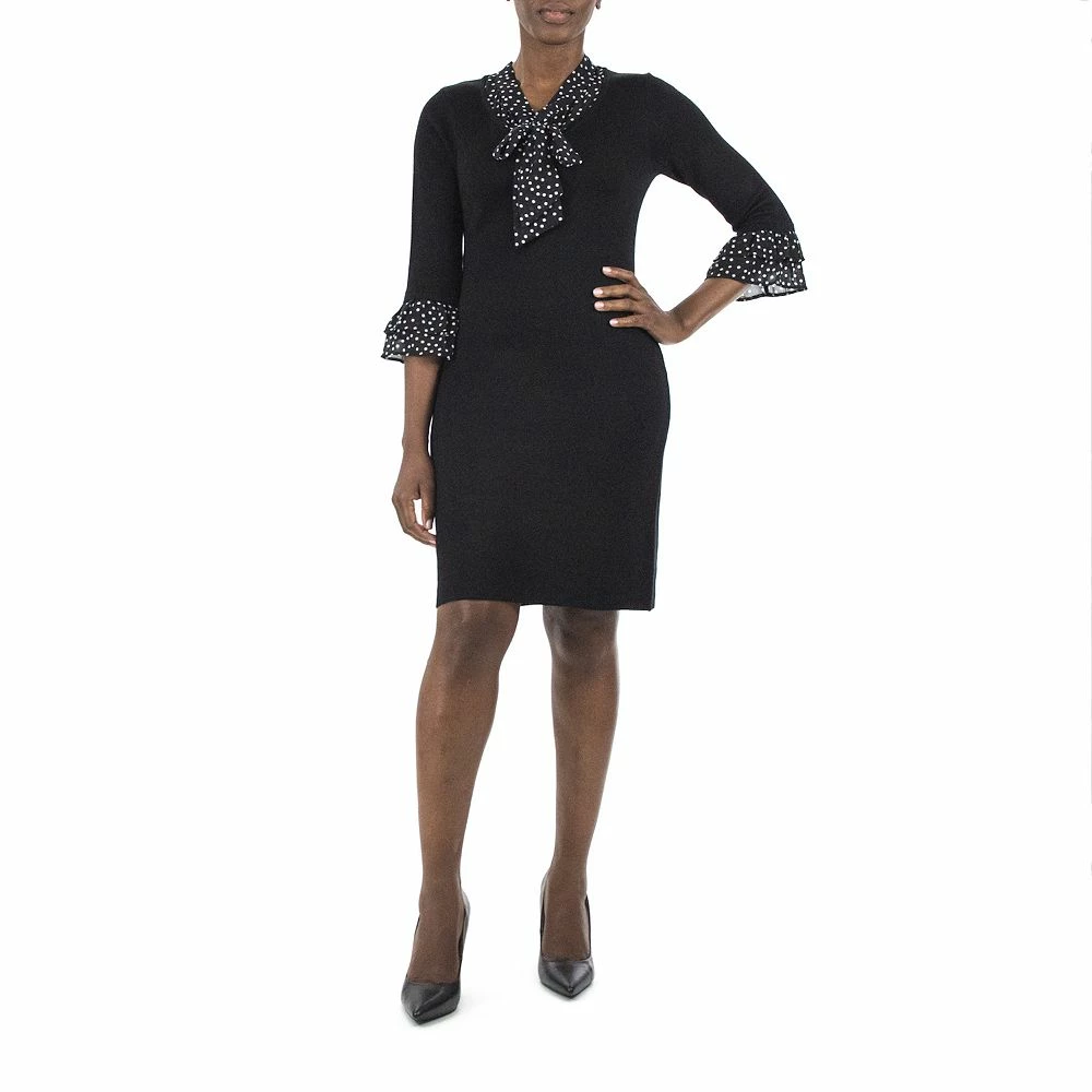 Women's Nina Leonard Mock-Layer Sheath Sweater Dress - Image 2