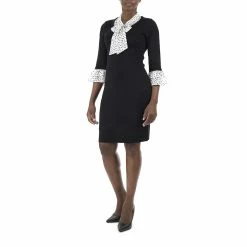 Women's Nina Leonard Mock-Layer Sheath Sweater Dress