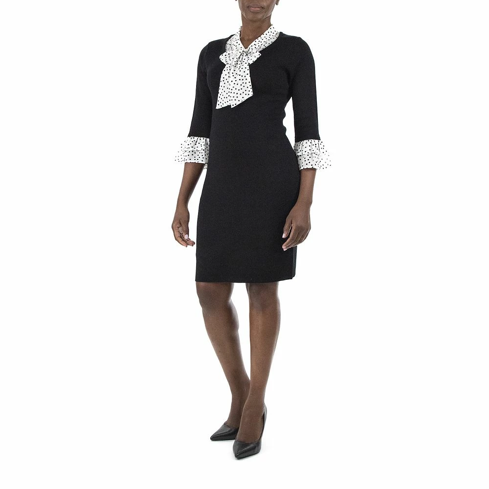 Women's Nina Leonard Mock-Layer Sheath Sweater Dress