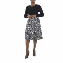 Women's Nina Leonard Balloon-Sleeve Sweater & Skirt Set