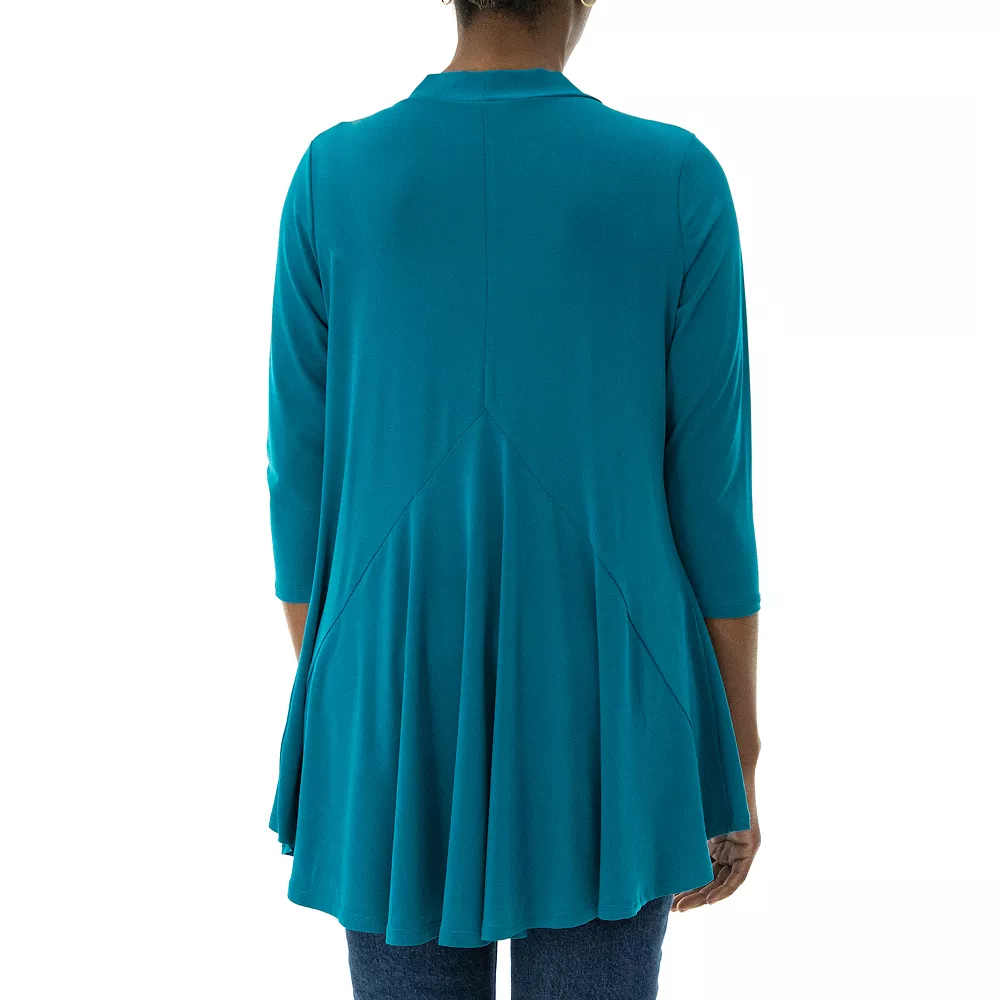 Women's Nina Leonard Godet-Back Draped Cardigan - Image 2