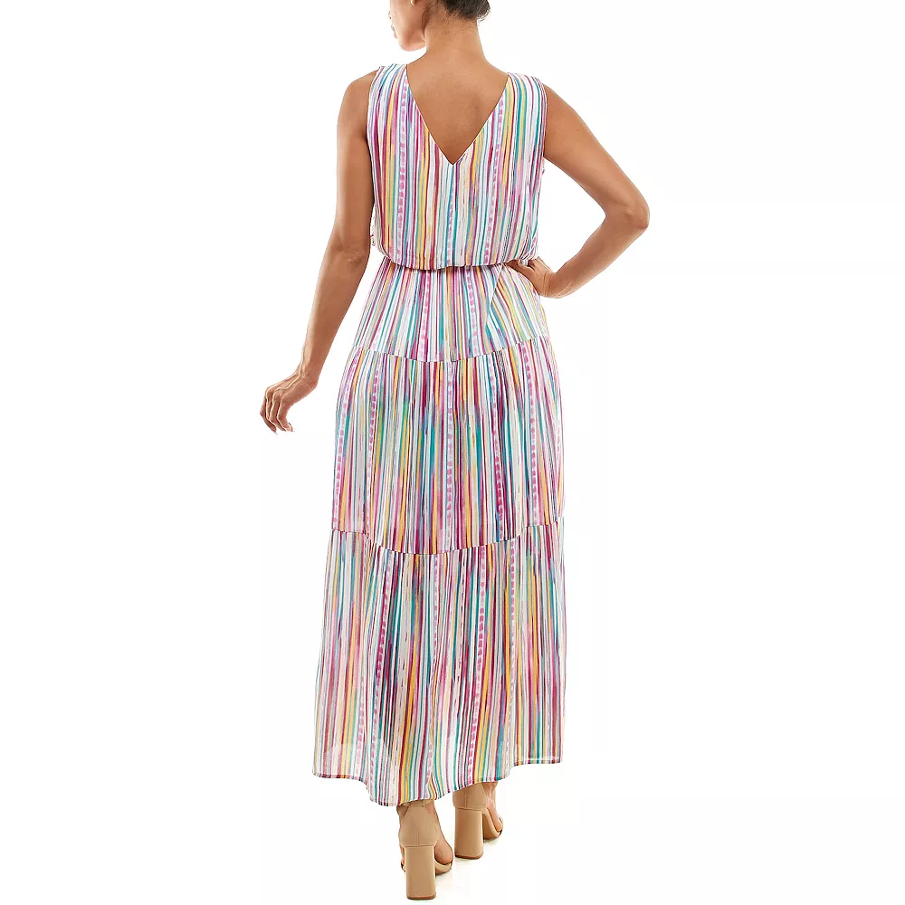 Women's Nina Leonard Tiered Gauze Maxi Dress - Image 7