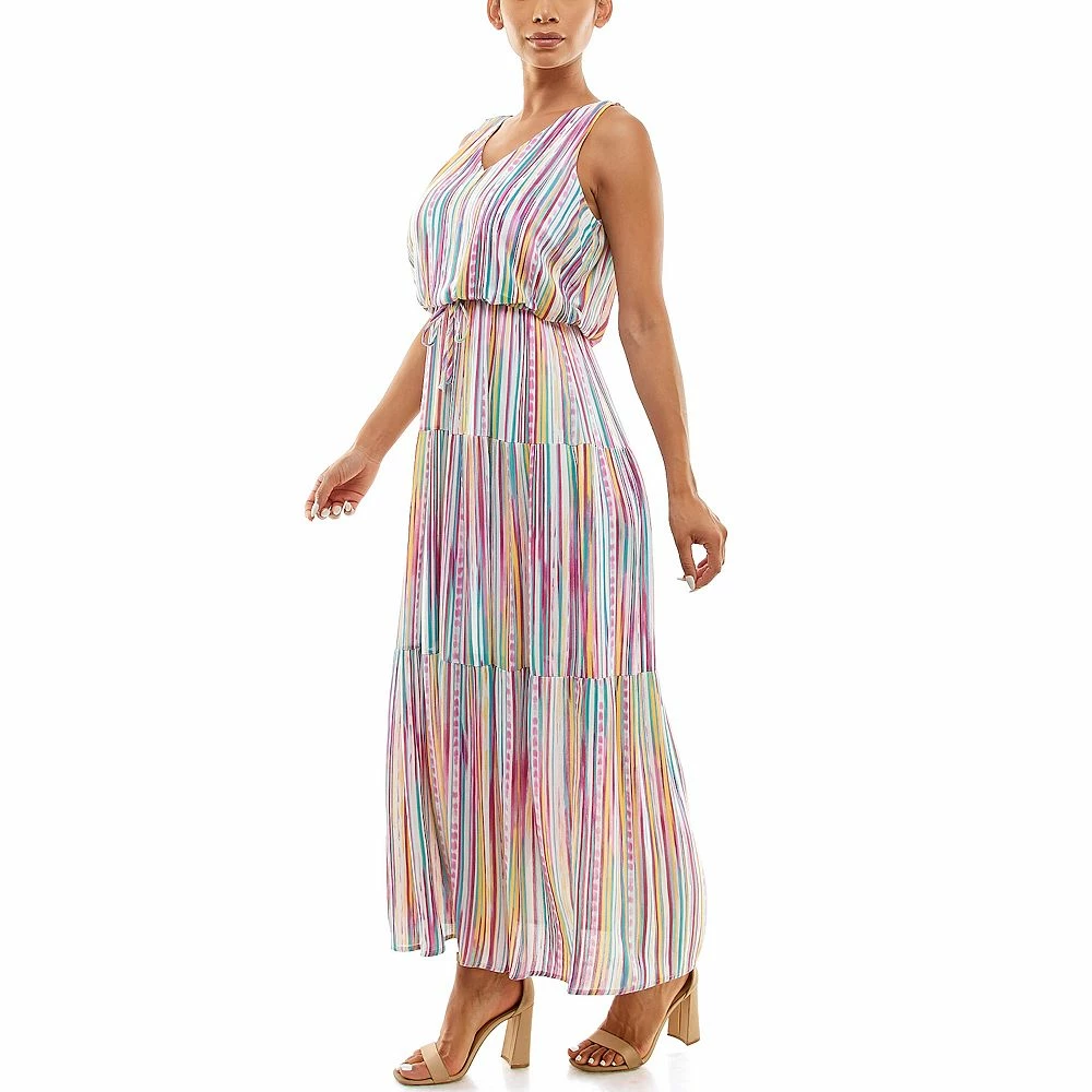 Women's Nina Leonard Tiered Gauze Maxi Dress - Image 8