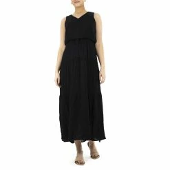 Women's Nina Leonard Tiered Gauze Maxi Dress