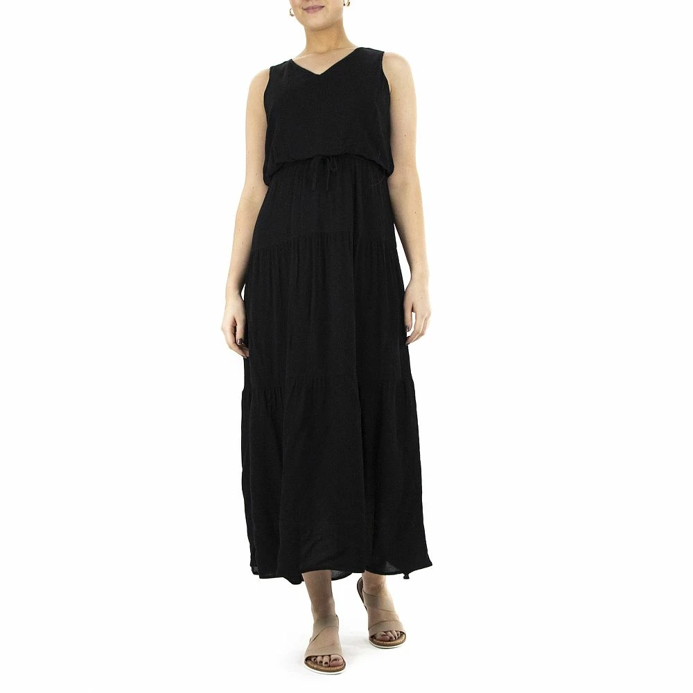 Women's Nina Leonard Tiered Gauze Maxi Dress