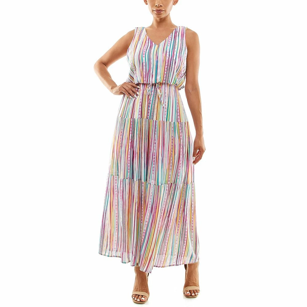 Women's Nina Leonard Tiered Gauze Maxi Dress - Image 6