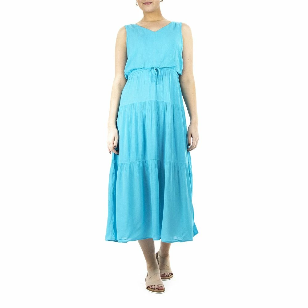 Women's Nina Leonard Tiered Gauze Maxi Dress - Image 3