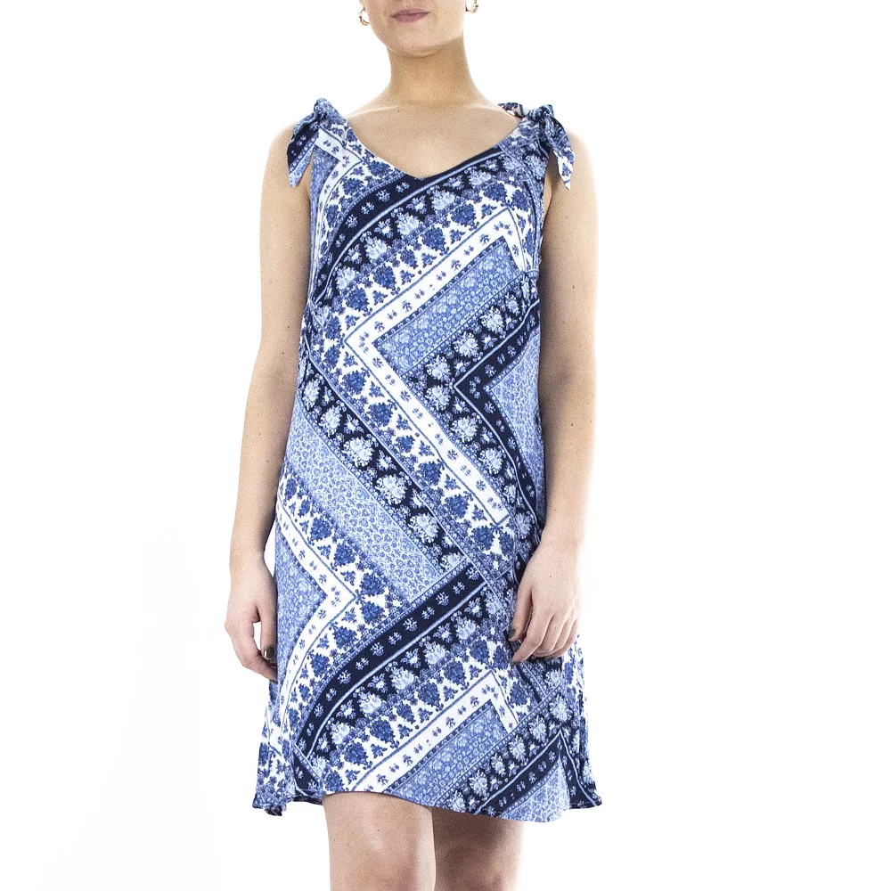 Women's Nina Leonard Tie-Shoulder Shift Dress - Image 4