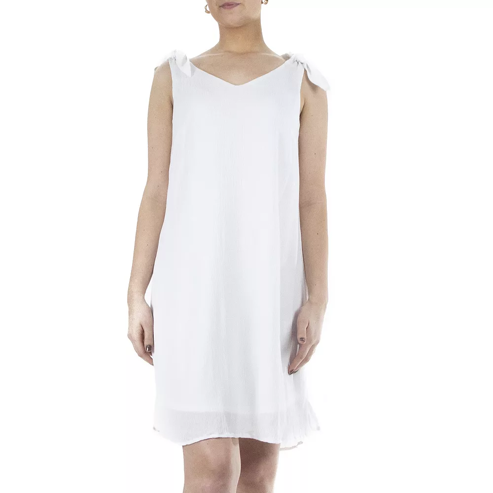 Women's Nina Leonard Tie-Shoulder Shift Dress - Image 6