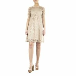 Women's Nina Leonard Burnout-Lace Swing Dress
