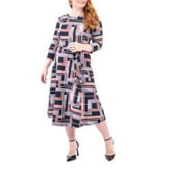 Women's Nina Leonard Sylvia Print Midi Dress