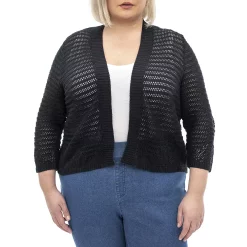Plus Size Nina Leonard Crochet Bolero