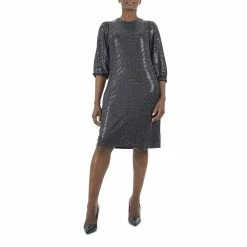 Women's Nina Leonard Sequin Trapeze Dress