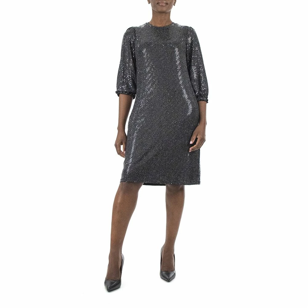 Women's Nina Leonard Sequin Trapeze Dress