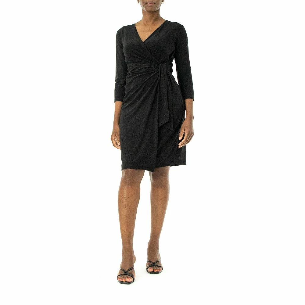 Women's Nina Leonard Faux-Wrap Dress - Image 3