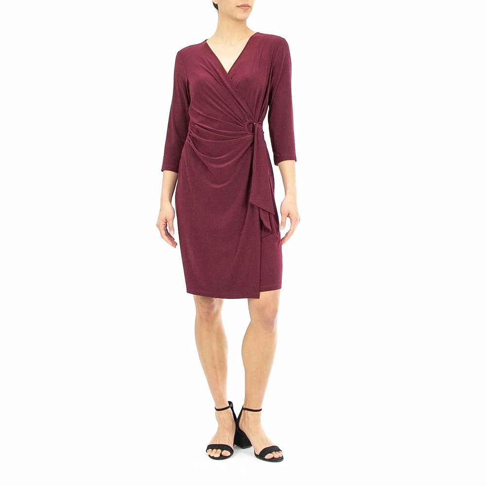 Women's Nina Leonard Faux-Wrap Dress - Image 4