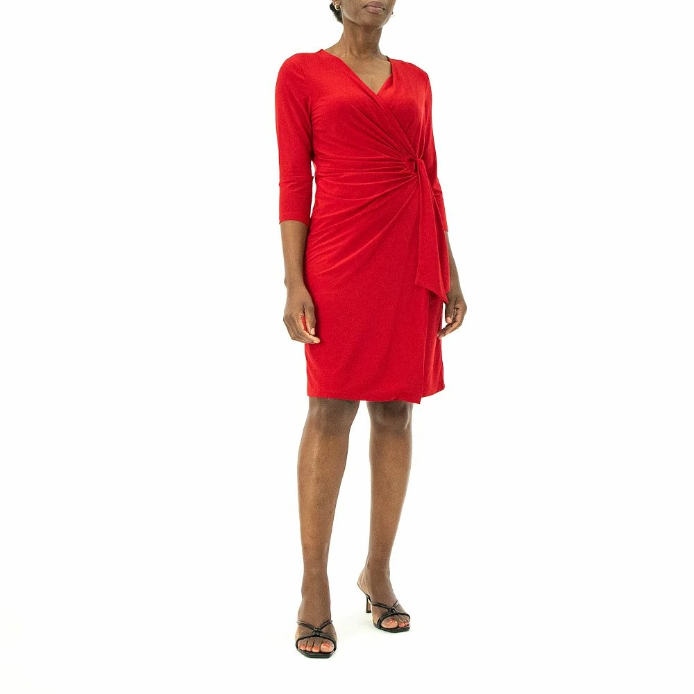 Women's Nina Leonard Faux-Wrap Dress - Image 2