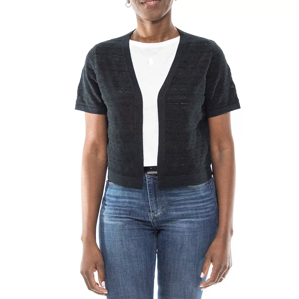 Women's Nina Leonard Novelty Stitch Bolero Jacket