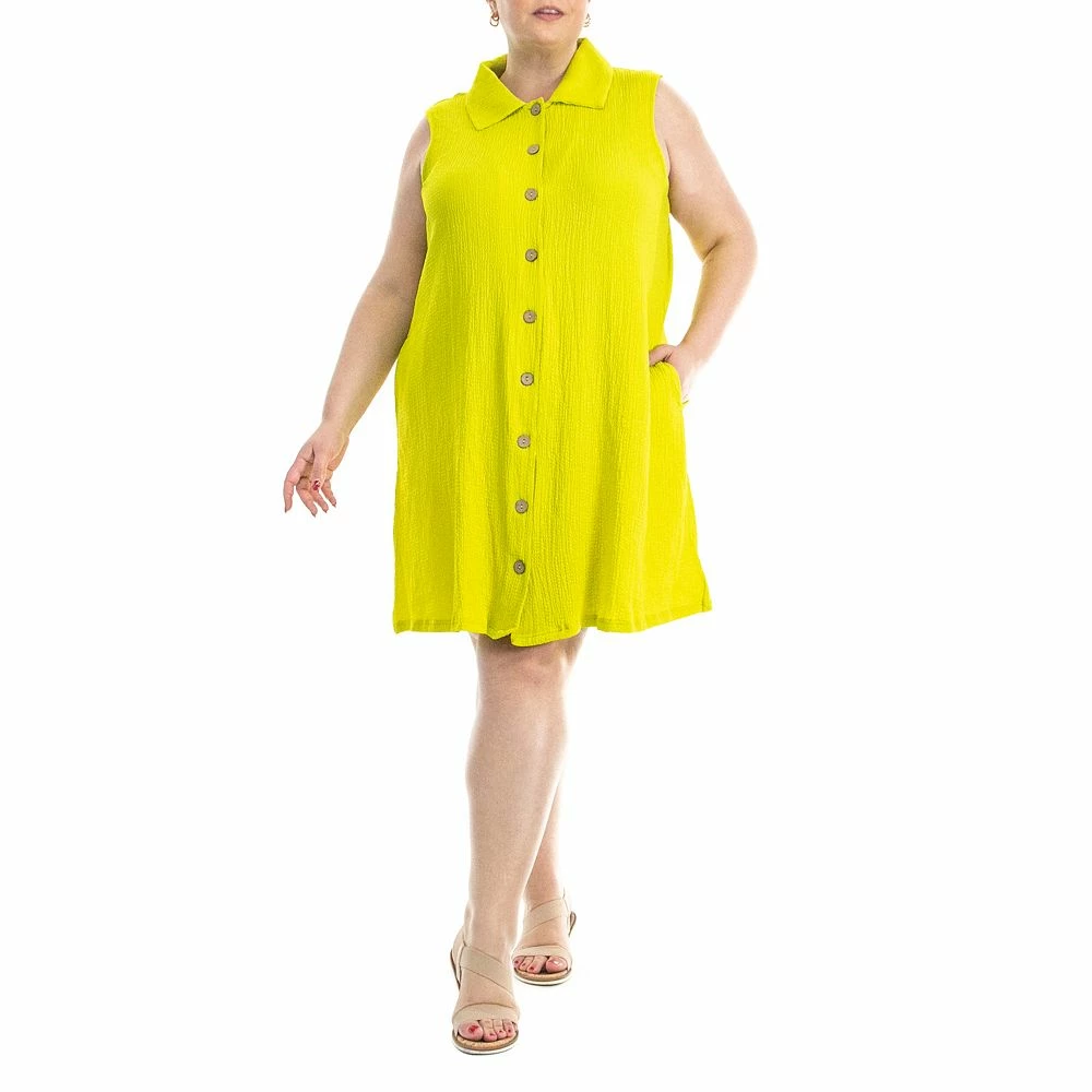 Plus Size Nina Leonard Button Down Dress - Image 4
