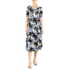 Women's Nina Leonard Syliva Print Midi Dress