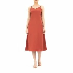 Women's Nina Leonard Crepe Midi Slip Dress