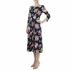 Women's Nina Leonard Sylvania Floral Midi Dress