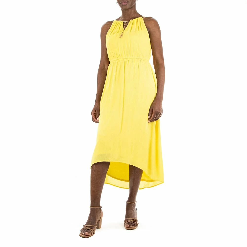 Women's Nina Leonard High-Low Gauze Midi Dress - Image 3