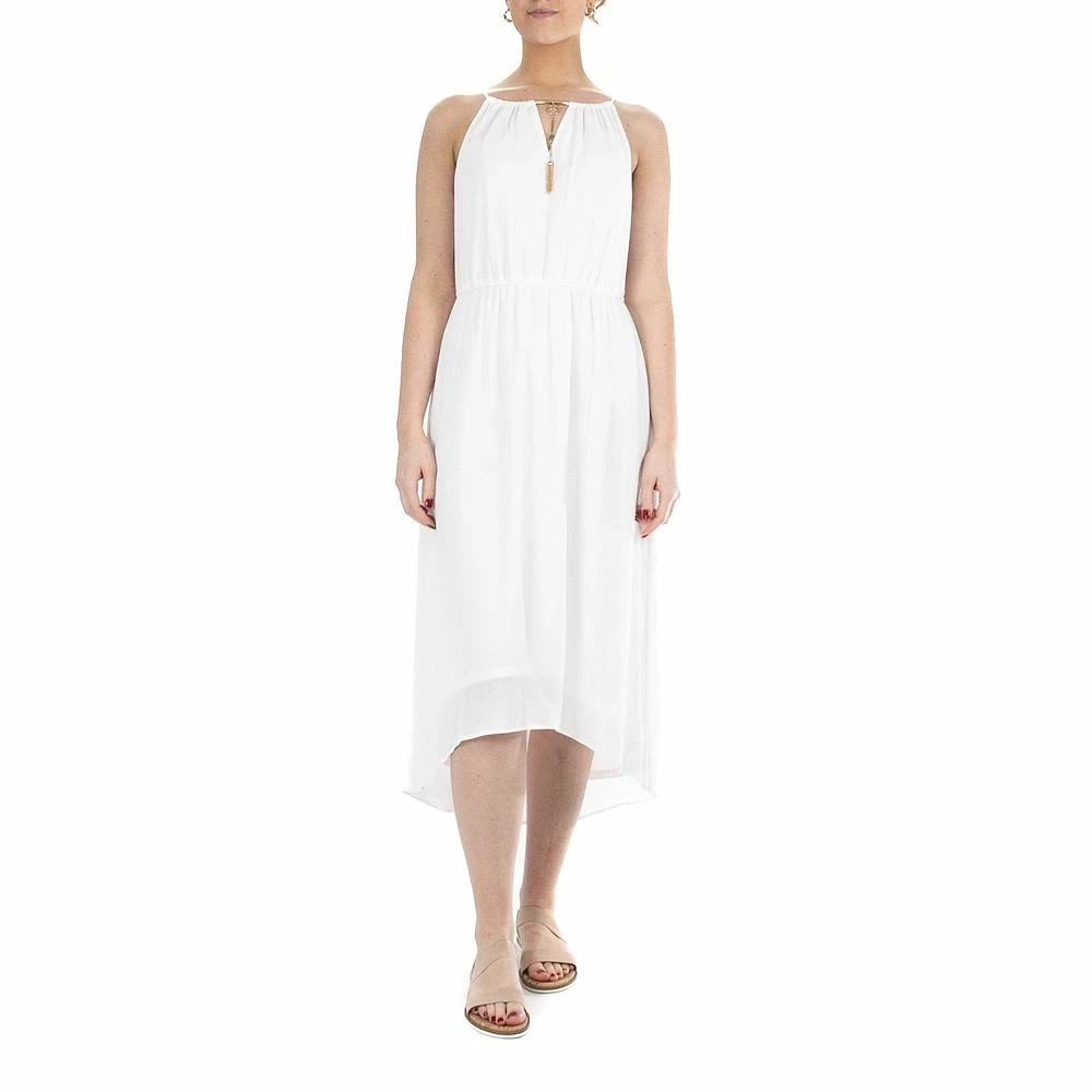 Women's Nina Leonard High-Low Gauze Midi Dress - Image 4