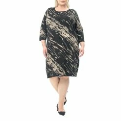 Plus Size Nina Leonard Jacquard Sheath Sweater Dress