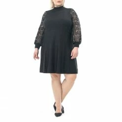 Plus Size Nina Leonard Mockneck Sweater Dress