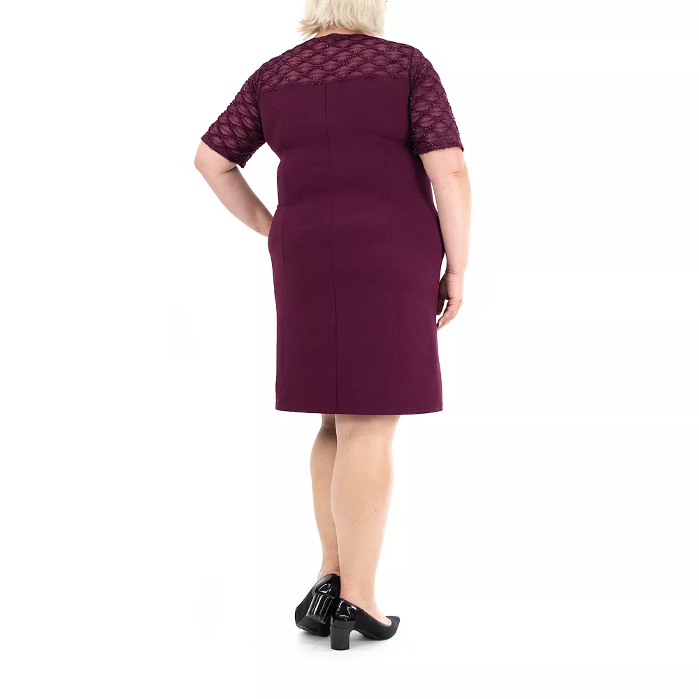 Plus Size Nina Leonard Knit Sheath Dress - Image 3