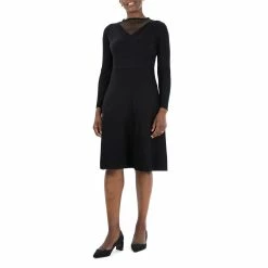 Women's Nina Leonard Mockneck Long Sleeve Sweater Dress