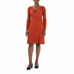 Women's Nina Leonard Ribbed A-Line Sweaterdress