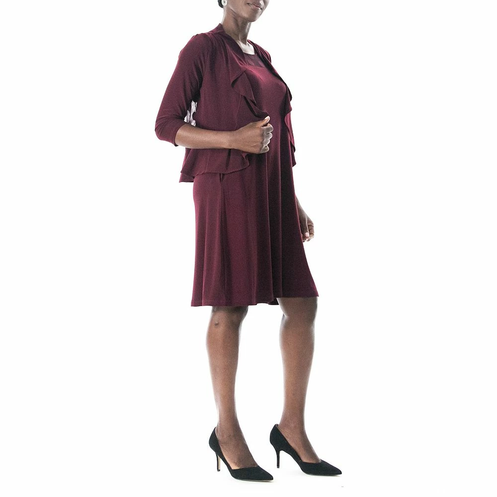 Women's Nina Leonard Ruffle Bolero & Dress Set - Image 5