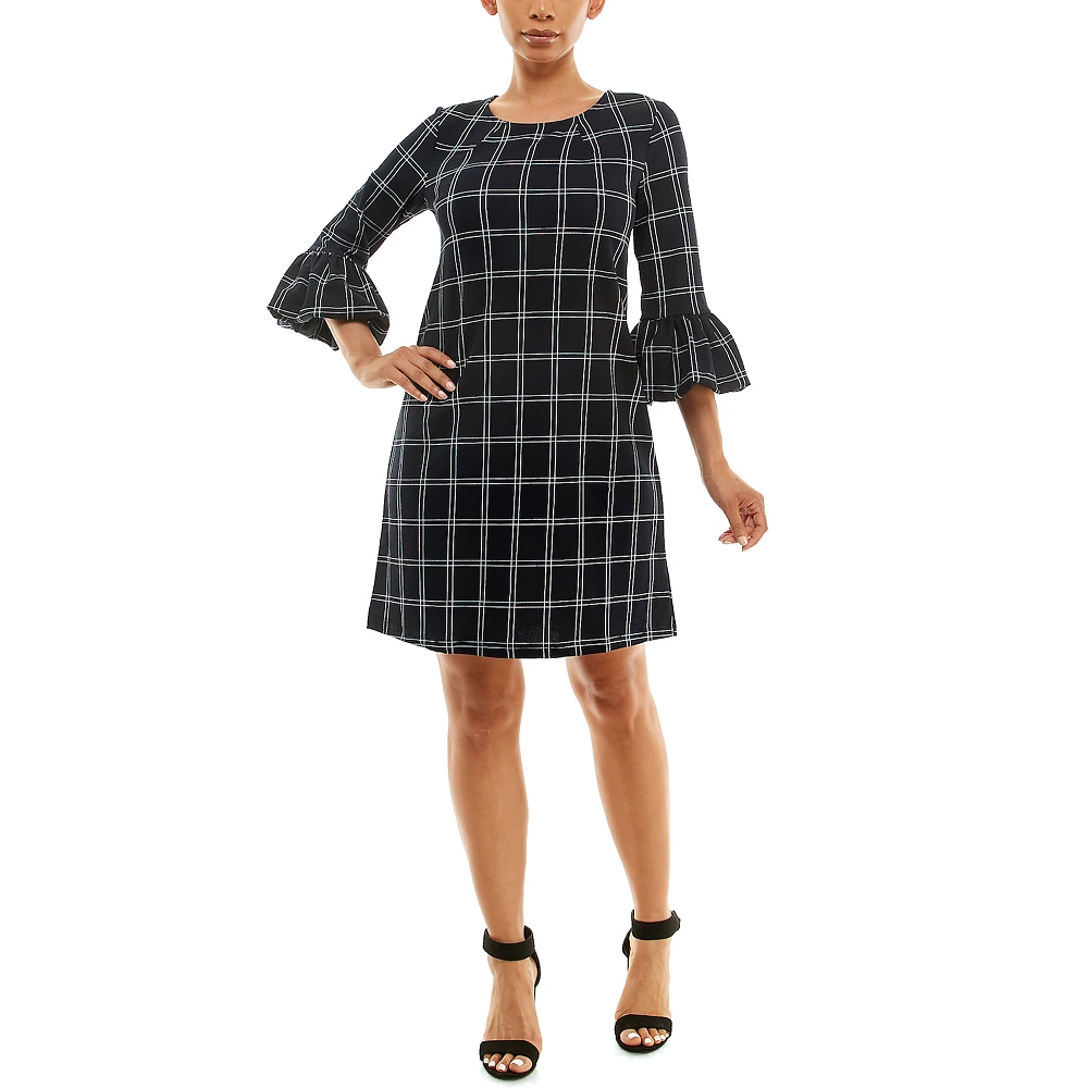 Women's Nina Leonard Crepe Balloon Sleeve Dress - Image 4