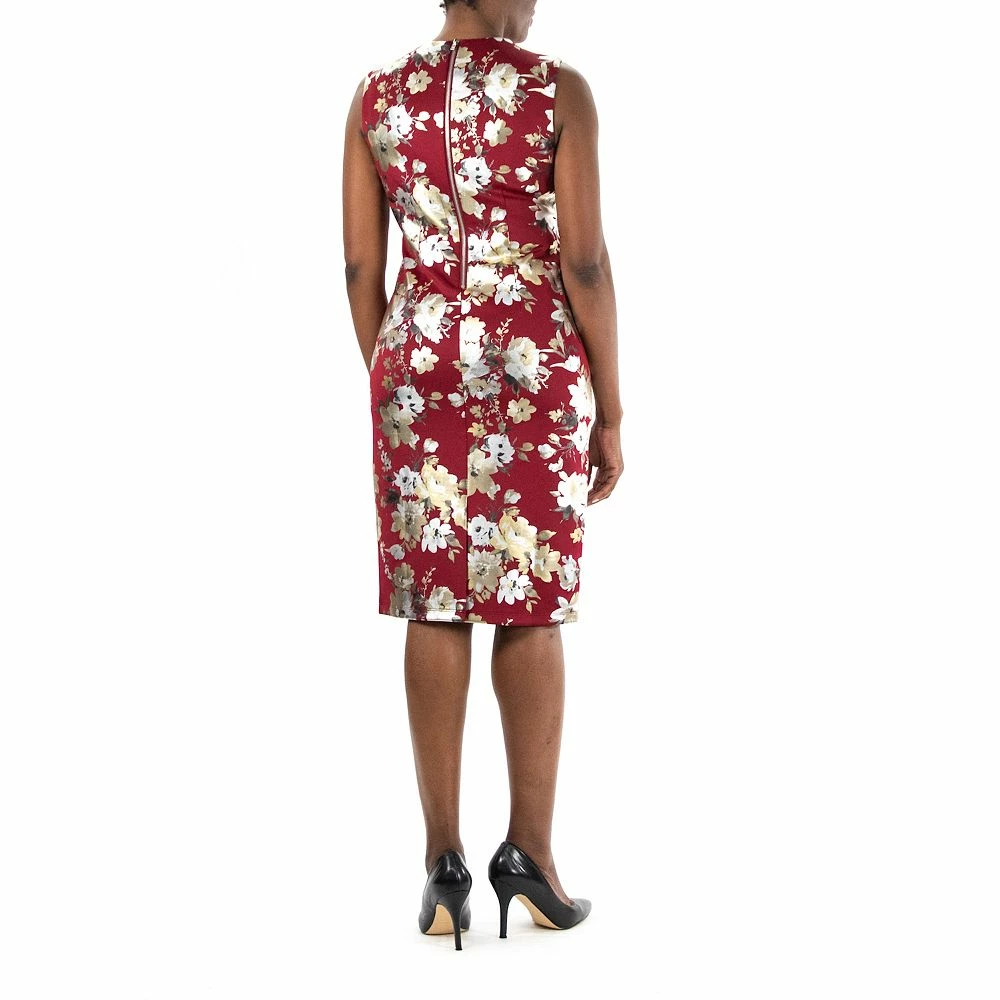 Women's Nina Leonard Floral U-Neck Midi Dress - Image 2