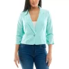 Women's Nina Leonard Button Cropped Blazer
