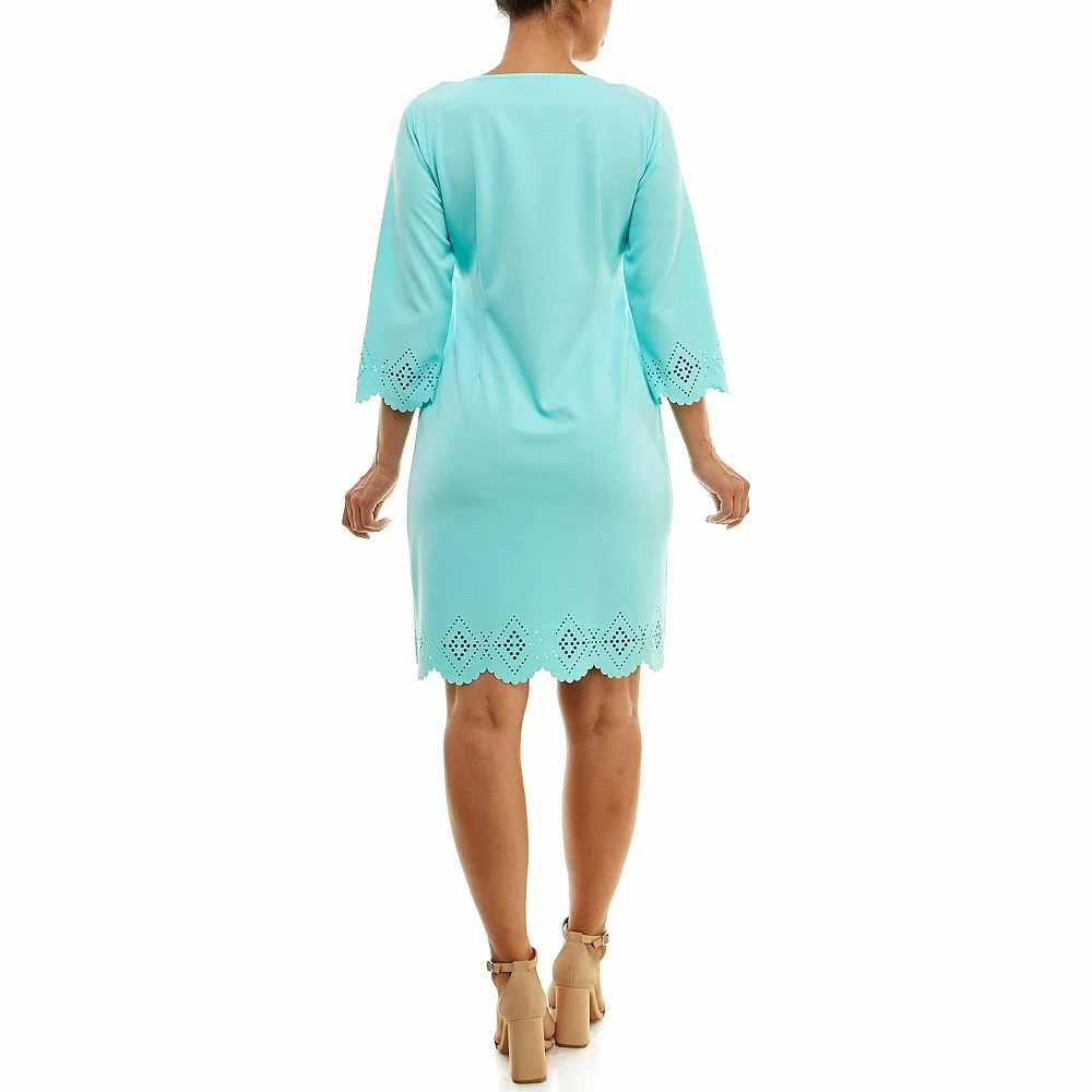 Women's Nina Leonard Laser Cut Dress - Image 4