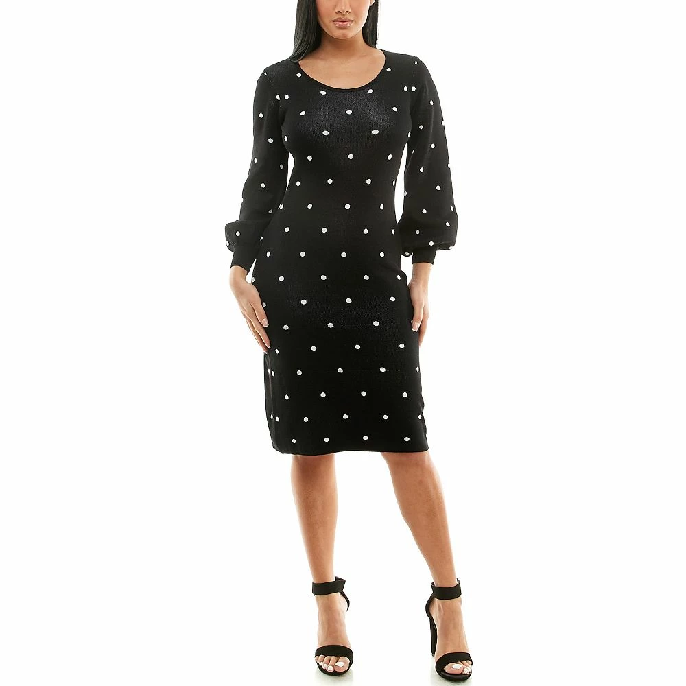 Women's Nina Leonard Balloon Sleeves Sweater Dress