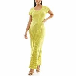 Women's Nina Leonard Scoopneck Stripe Maxi Dress