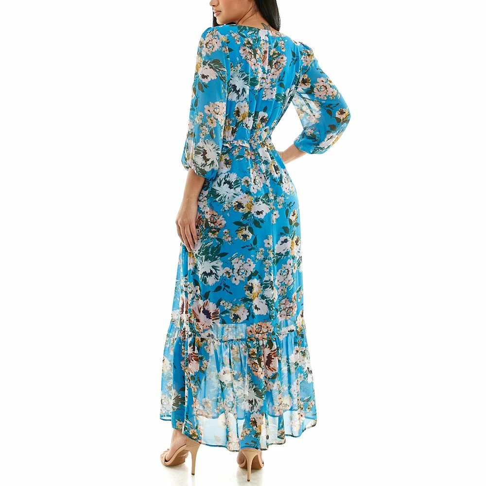 Women's Nina Leonard Chiffon Printed Maxi Dress - Image 5